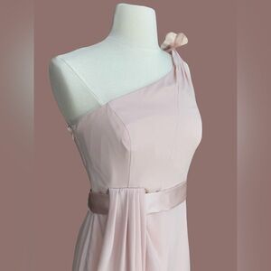 White by Vera Wang Blush One-Shoulder Evening Gown